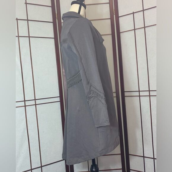 Soft Surroundings grey button up dress coat - Picture 3 of 10
